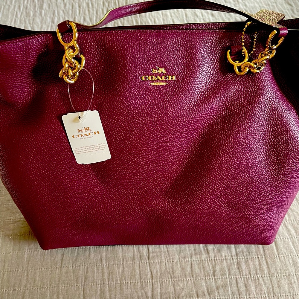Perfect for Fall!    Large Size Plum Colored Coach Bag